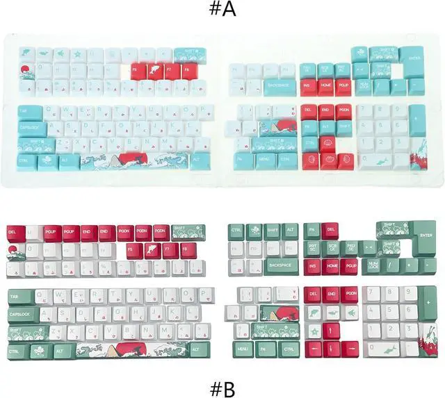 Alt view image 2 of 7 - PLCPDM Sea Themed Keycap Set/OEM Height Comfortable Keys Caps for MX Switches Mechanical Keyboards