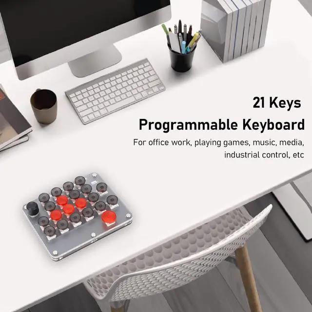 Alt view image 3 of 7 - OSU Hot Swap Game Keyboards, 21 Keys Programmable Keyboard with Knob, One Handed Mechanical Gaming Keyboard Programming Macro RGB Backlit OSU Standard Keyboard for Game