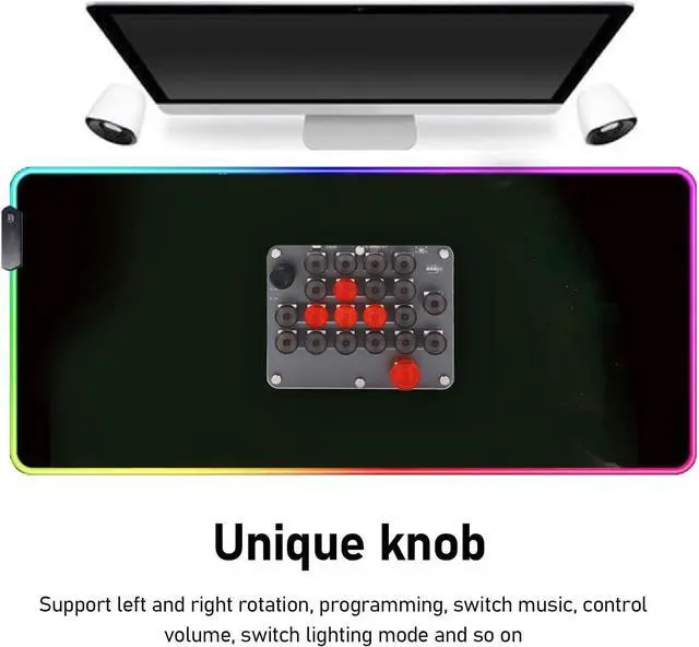 Alt view image 6 of 7 - OSU Hot Swap Game Keyboards, 21 Keys Programmable Keyboard with Knob, One Handed Mechanical Gaming Keyboard Programming Macro RGB Backlit OSU Standard Keyboard for Game