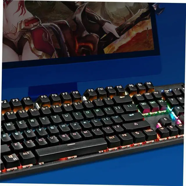 Alt view image 5 of 7 - Angoily Mechanical Gaming Keyboard RGB Backlighting Wired USB for Gamers Black Color