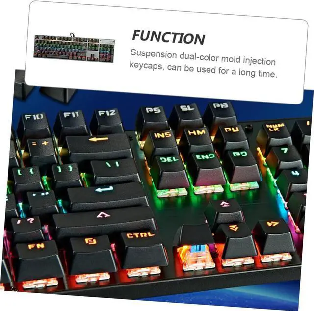 Alt view image 2 of 7 - Angoily Mechanical Gaming Keyboard RGB Backlighting Wired USB for Gamers Black Color