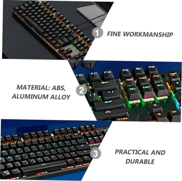 Alt view image 7 of 7 - Angoily Mechanical Gaming Keyboard RGB Backlighting Wired USB for Gamers Black Color