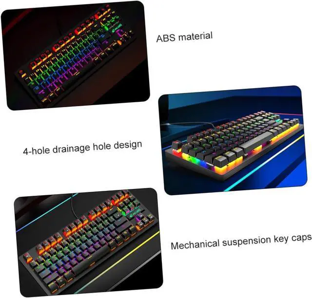 Alt view image 2 of 7 - Housoutil Key Mechanical Keyboard Keyboard Silent Gaming Comfortable Key Caps for Gamers