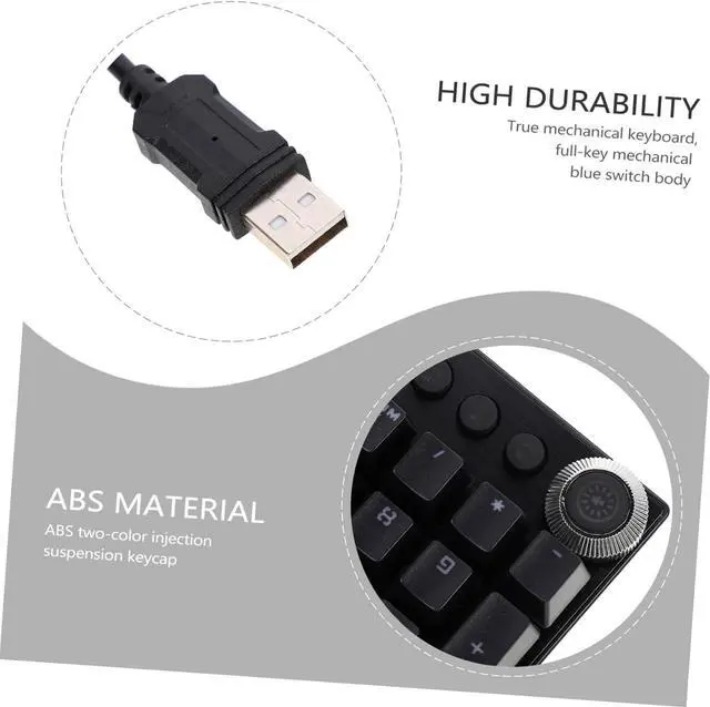Alt view image 3 of 7 - DOITOOL RGB Backlit Mechanical Keyboard Multimedia Dial Wired Office Keyboard for Gaming Ergonomic 104 Keys