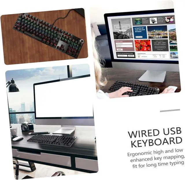 Alt view image 6 of 7 - DOITOOL RGB Backlit Mechanical Keyboard Multimedia Dial Wired Office Keyboard for Gaming Ergonomic 104 Keys