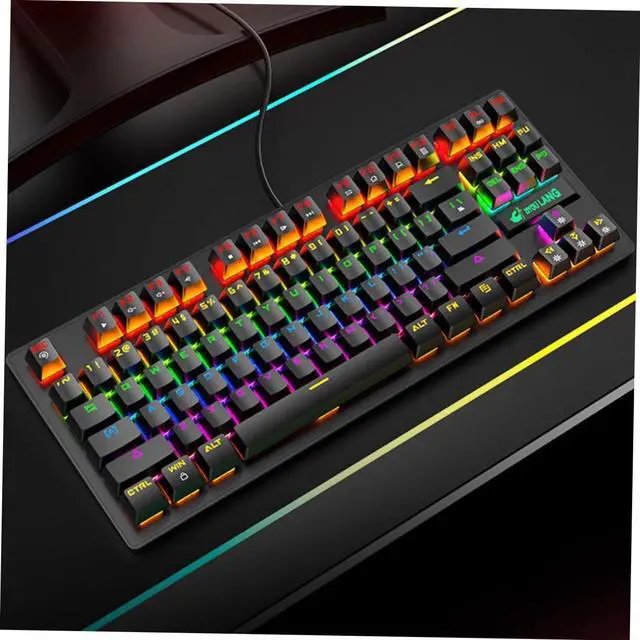Alt view image 3 of 7 - Angoily Keyboard for Laptop Mechanical Keyboard RGB Backlight Keys USB Gaming Accessory