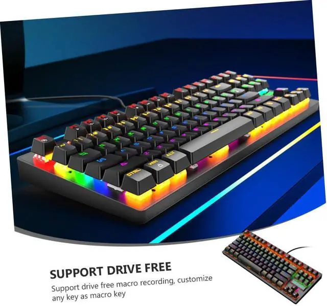 Alt view image 4 of 7 - Angoily Keyboard for Laptop Mechanical Keyboard RGB Backlight Keys USB Gaming Accessory