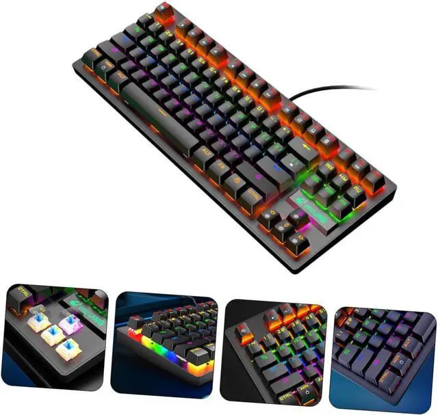 Alt view image 3 of 7 - jojofuny Gaming Keyboard Computer Accessory for Home Mechanical Keyboard Retro Style