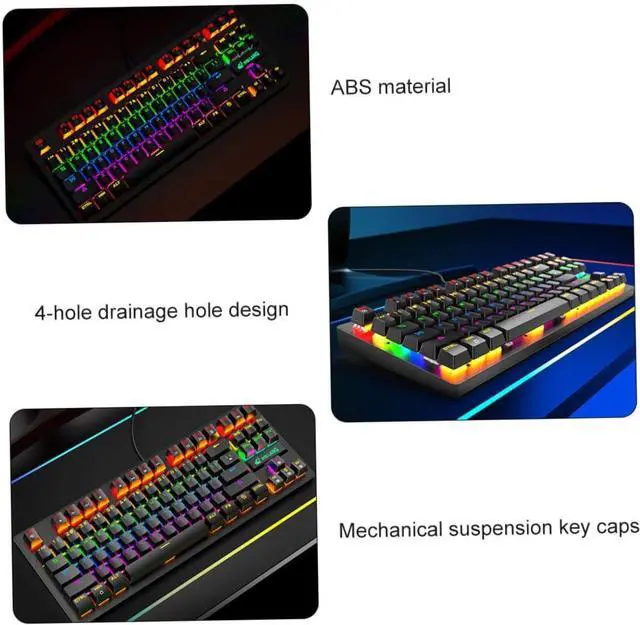 Alt view image 7 of 7 - jojofuny Gaming Keyboard Computer Accessory for Home Mechanical Keyboard Retro Style