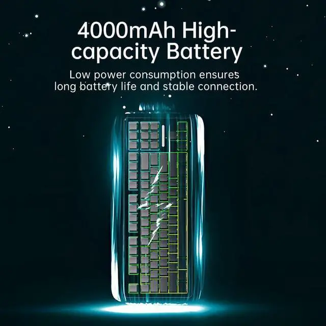 Alt view image 4 of 7 - DeLUX KM87 Pro Wireless Mechanical Gaming Keyboard, 80% Gasket Hot Swappable Custom Keyboard, Side Printed PBT Keycaps, Pre-Lubed Linear Switches, RGB Backlit, 2.4GHz/BT5.0/Wired (Grey)