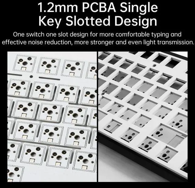 Alt view image 6 of 7 - DeLUX KM87 Pro Wireless Mechanical Gaming Keyboard, 80% Gasket Hot Swappable Custom Keyboard, Side Printed PBT Keycaps, Pre-Lubed Linear Switches, RGB Backlit, 2.4GHz/BT5.0/Wired (Grey)