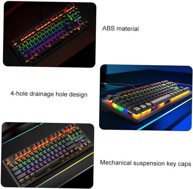 Alt view image 2 of 7 - jojofuny Punk Mechanical Keyboard USB Gaming Keyboard for Laptop and Desktop Ergonomic Design with Mechanical