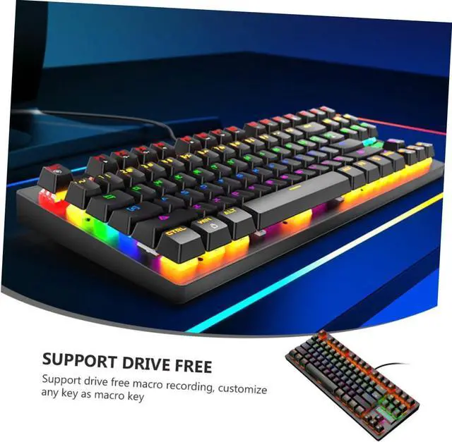 Alt view image 4 of 7 - jojofuny Punk Mechanical Keyboard USB Gaming Keyboard for Laptop and Desktop Ergonomic Design with Mechanical