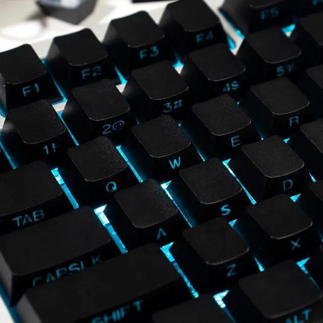 Alt view image 5 of 7 - mintcaps Keyboard Keycaps -151keys Black Shine Through Keycaps and Clear Transparent Keycaps, 75 Percent Doubleshot PBT Side Printed Keycap for Mechanical Gaming Keyboards