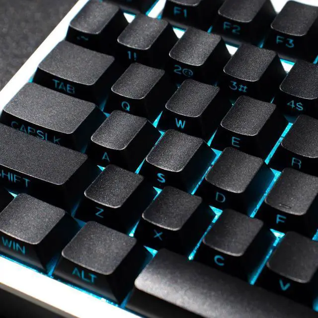 Alt view image 4 of 7 - mintcaps Keyboard Keycaps -151keys Black Shine Through Keycaps and Clear Transparent Keycaps, 75 Percent Doubleshot PBT Side Printed Keycap for Mechanical Gaming Keyboards