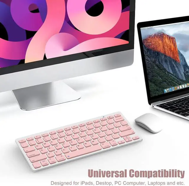 Alt view image 5 of 7 - Wireless Computer Keyboard, Bluetooth Keyboard for iPad 10th, 9th, 8th Gen, iPad Pro 12.9/11/10.5/9.7 in, iPad Air/Mini, Mac, MacBook, iMac, Tablets, PC Desktop Laptop - Office Accessories Supplies