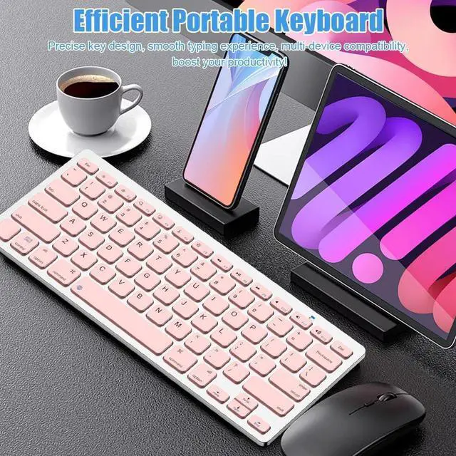 Alt view image 7 of 7 - Wireless Computer Keyboard, Bluetooth Keyboard for iPad 10th, 9th, 8th Gen, iPad Pro 12.9/11/10.5/9.7 in, iPad Air/Mini, Mac, MacBook, iMac, Tablets, PC Desktop Laptop - Office Accessories Supplies