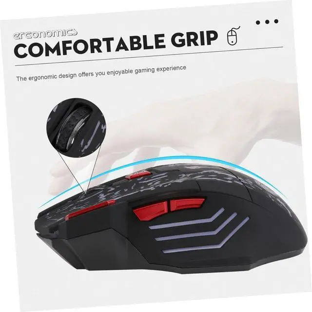 Alt view image 6 of 7 - BELLIFFY Gamer Mouse USB Keyboard RGB Backlit Ergonomic Design Vintage Steampunk Style