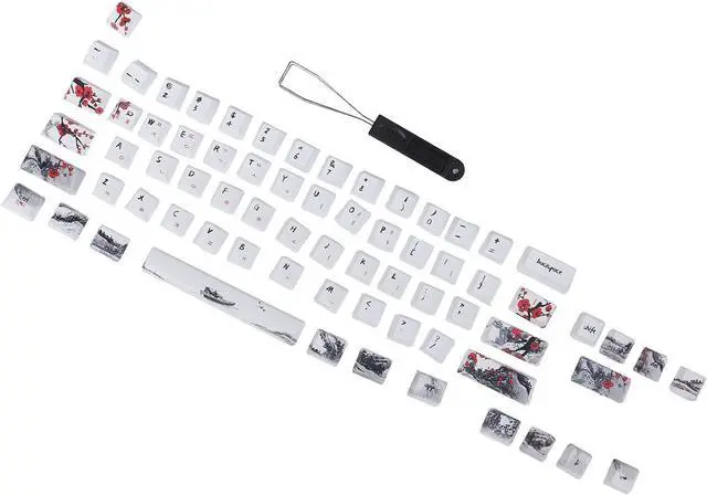 Alt view image 2 of 7 - PBT Keycaps, Five Sided Sublimation, 71 Keys Keyboard Caps Set, Compatible with 61/64 Specification Keyboards, Ultra Thick Design for Satisfying Keystrokes, Wear (English-Korean)