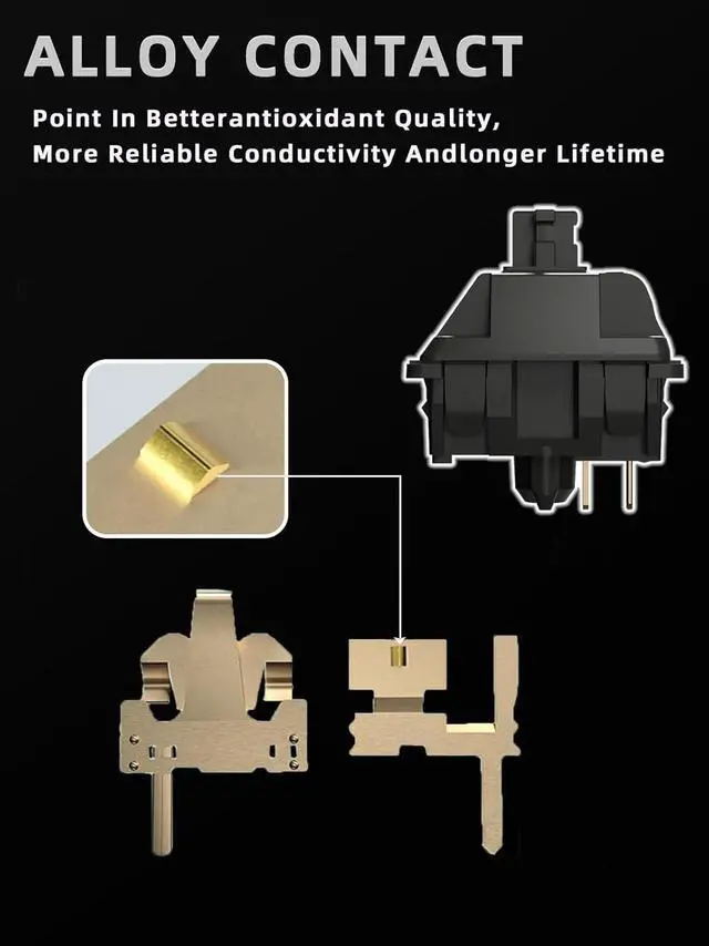 Alt view image 6 of 7 - Keyboard Switch Gateron Ghost Linear 5Pin 48gf Dual-Stage Spring Pre-lubed Gaming Key Switch,for MX Mechanical Keyboard (90pcs)