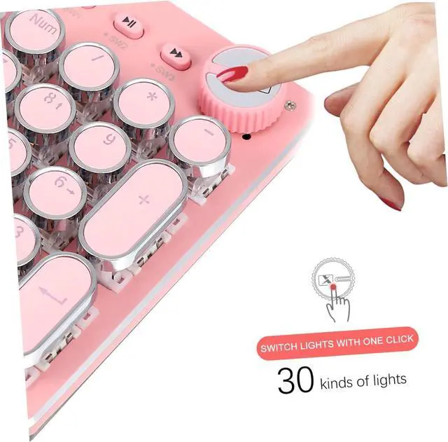 Alt view image 6 of 7 - HOMOCONO Professional Laptop Keyboard Retro Punk Design Lightweight Anti-Slip Comfortable to Use