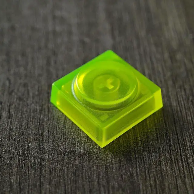Alt view image 3 of 7 - Original Blocks Bricks Keycap Transparent Frosted Keyboard Key Cap Low Profile Key Caps for Mechanical Keyboard61/87/108/104/96 Large Full Set of Keycaps (Full Set of 131keys,Neon Green Clear)