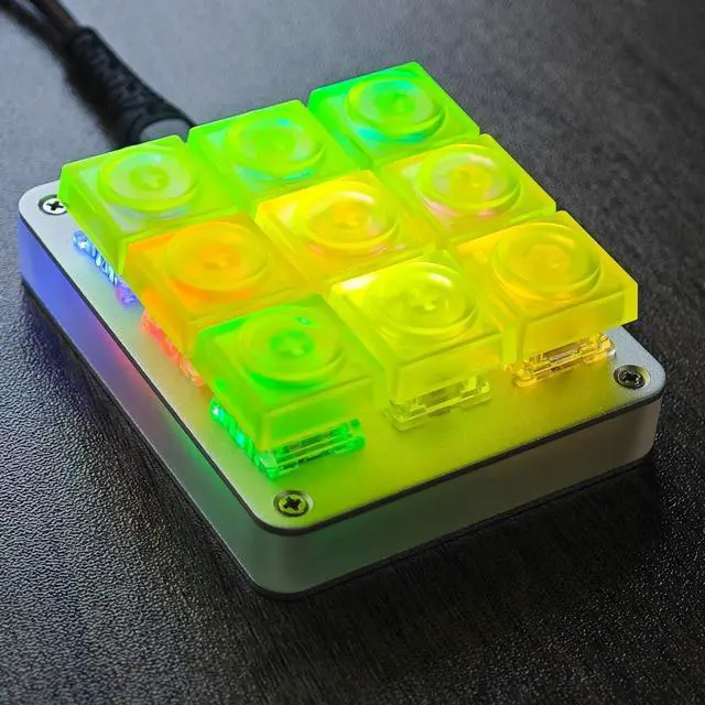 Alt view image 7 of 7 - Original Blocks Bricks Keycap Transparent Frosted Keyboard Key Cap Low Profile Key Caps for Mechanical Keyboard61/87/108/104/96 Large Full Set of Keycaps (Full Set of 131keys,Neon Green Clear)