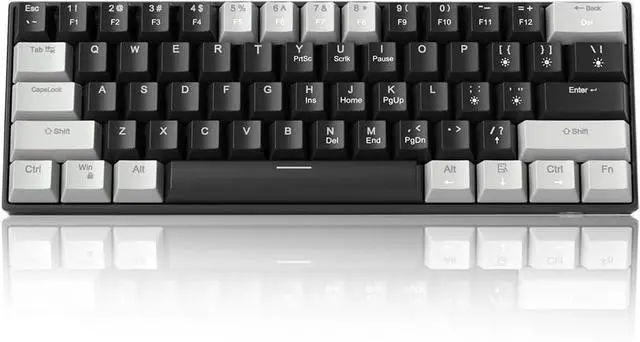 Main image of 60% Mechanical Gaming Keyboard,Mixed Color Keycaps Gaming Keyboard with Linear Red Switches, Detachable Type-C Cable Mini Keyboard with Blue LED Light for PC/Laptop