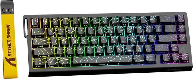 Main image of ATTACK SHARK X68 HE 8000Hz Rapid Trigger Keyboard, 0.01mm RT Accuracy Wired Gaming Keyboard with Magnetic Switch, Adjustable Actuation, Rapid Trigger, Snap Tap, RGB Lighting for PC/Mac, Black Contours