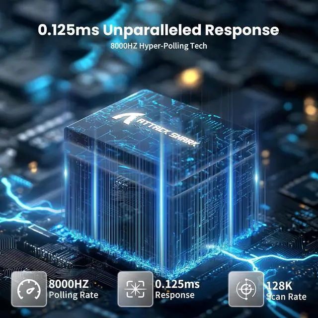 Alt view image 3 of 7 - ATTACK SHARK X68 HE 8000Hz Rapid Trigger Keyboard, 0.01mm RT Accuracy Wired Gaming Keyboard with Magnetic Switch, Adjustable Actuation, Rapid Trigger, Snap Tap, RGB Lighting for PC/Mac, Black Contours