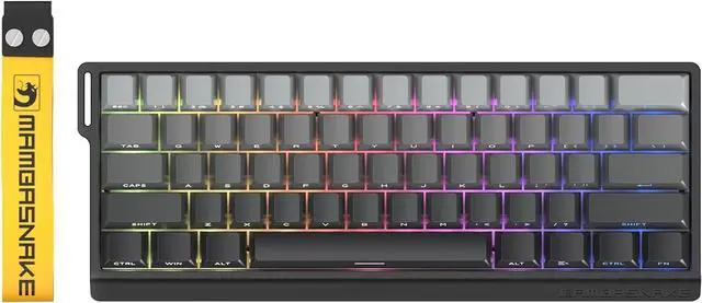 Main image of ATTACK SHARK MAMBASNAKE X60 HE Rapid Trigger Magnetic Switch 60% RGB Wireless Mechanical Gaming keyboard,2.4Ghz/BT/Wired,8KHZ Polling Rate,0.01mm Adjustable Actuation,Web Driver for Win/Mac(Moonlight)