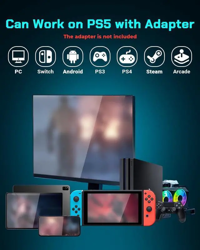 Alt view image 6 of 7 - Sehawei All Metal Arcade Stick 13Keys All-Button Controller with Custom RGB & Turbo Functions,Arcade Fighting Stick for PC/Ps3/Ps4/Switch/Steam-Supports SOCDBlack