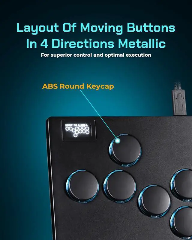 Alt view image 7 of 7 - Sehawei All Metal Arcade Stick 13Keys All-Button Controller with Custom RGB & Turbo Functions,Arcade Fighting Stick for PC/Ps3/Ps4/Switch/Steam-Supports SOCDBlack