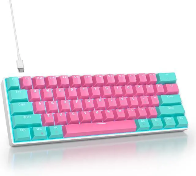 Main image of 60 Percent Gaming Keyboard Mechanical with Linear Red Switch, 60% Wired Ultra-Compact Mini Keyboard LED with PBT Keycaps for Ps4/Ps5/Xbox61 Miami