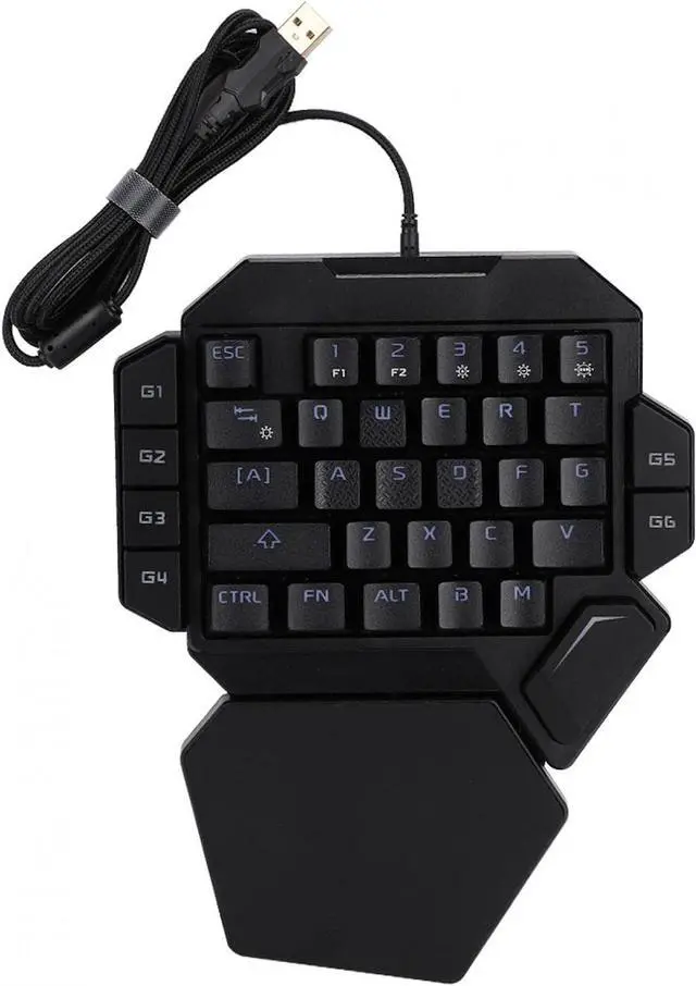 Main image of One Hand Mechanical Keyboard, Blue Switch 35 Keys RGB Backlit Luminous Game Mechanical Keyboard, with Macro Definition Function, Ergonomic Game Controller for PC Gamer