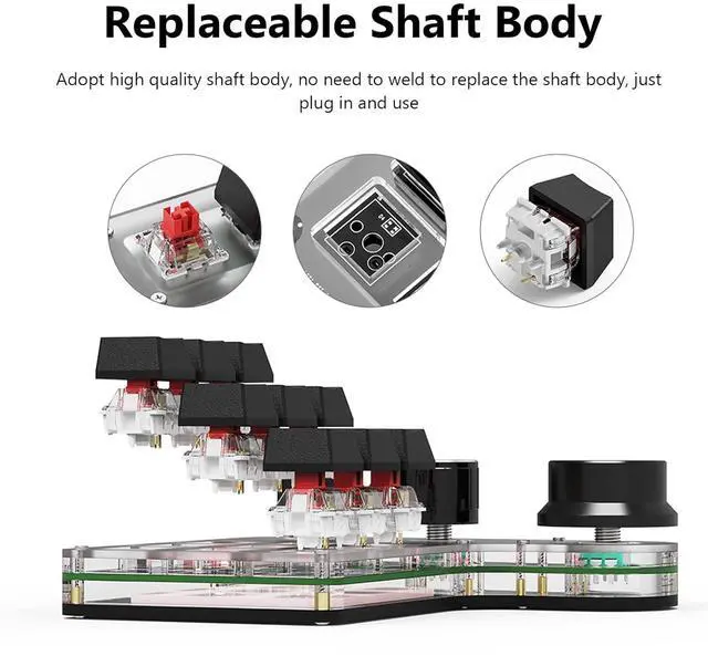 Alt view image 3 of 7 - One Handed Programmable Mechanical Keyboard, 9 Keys 3 Knobs RGB Programmable Macro Keyboard, Custom Shortcut, Dual Mode Connection, OSU Gaming Keyboard!