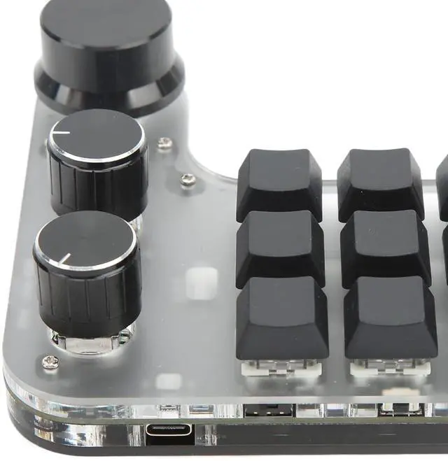 Alt view image 6 of 7 - One Handed Programmable Mechanical Keyboard, 9 Keys 3 Knobs RGB Programmable Macro Keyboard, Custom Shortcut, Dual Mode Connection, OSU Gaming Keyboard!