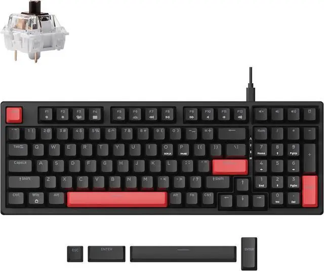 Main image of X5 Wired Gaming LED Backlight QMK/Launcher Mechanical Keyboard for Windows/Linux, Customize keymaps, Double-Shot keycaps, Keychron Mechanical Brown Switch, Perfect for Both Gaming and Work