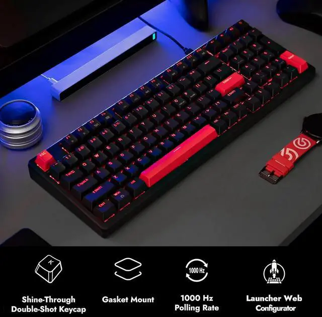 Alt view image 2 of 7 - X5 Wired Gaming LED Backlight QMK/Launcher Mechanical Keyboard for Windows/Linux, Customize keymaps, Double-Shot keycaps, Keychron Mechanical Brown Switch, Perfect for Both Gaming and Work