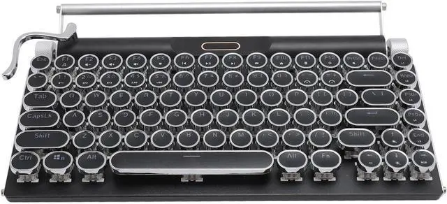 Main image of Yoidesu Retro Typewriter Keyboard, 83 Key Blue Switches Punk Round Keycap, Support 3 Mode Connection (Wired/Wireless/Bluetooth ), LED Backlight for PC Laptop Pad