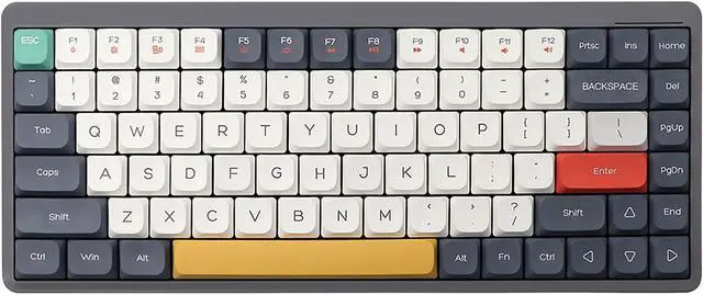 Alt view image 4 of 7 - YK75 84 Keys Tri-Mode Mechanical Keyboard (2.4G+BT5.0+Type-C) with 5 Brightness Levels, 17 Effects, Win/Mac System Switch, Full Key Rollover, Built-in Lithium Battery, Compatible with MacBook iMac i