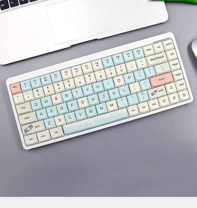 Alt view image 2 of 7 - YK75 84 Keys Tri-Mode Mechanical Keyboard (2.4G+BT5.0+Type-C) with 5 Brightness Levels, 17 Effects, Win/Mac System Switch, Full Key Rollover, Built-in Lithium Battery, Compatible with MacBook iMac i