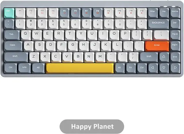Alt view image 3 of 7 - YK75 84 Keys Tri-Mode Mechanical Keyboard (2.4G+BT5.0+Type-C) with 5 Brightness Levels, 17 Effects, Win/Mac System Switch, Full Key Rollover, Built-in Lithium Battery, Compatible with MacBook iMac i