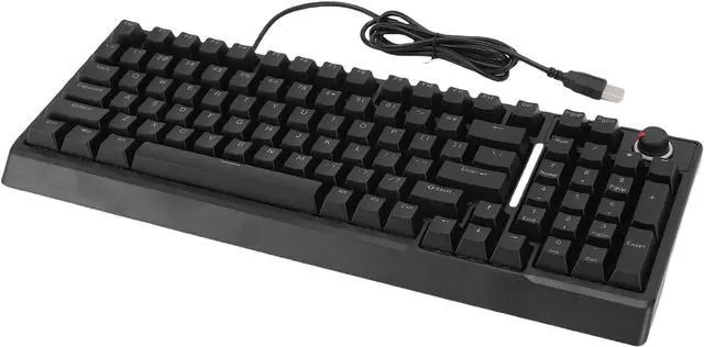 Alt view image 4 of 7 - Yechiry Wired Small RGB Keyboard, 98 Keys Mechanical Feel Compact Gaming Keyboard with RGB Backlight Adjustable Stand Feet & Knob for PC, Gaming, Business, Work