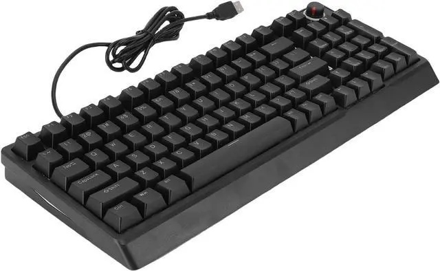 Alt view image 5 of 7 - Yechiry Wired Small RGB Keyboard, 98 Keys Mechanical Feel Compact Gaming Keyboard with RGB Backlight Adjustable Stand Feet & Knob for PC, Gaming, Business, Work