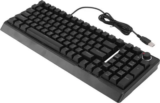 Alt view image 6 of 7 - Yechiry Wired Small RGB Keyboard, 98 Keys Mechanical Feel Compact Gaming Keyboard with RGB Backlight Adjustable Stand Feet & Knob for PC, Gaming, Business, Work