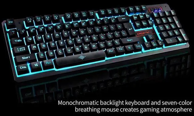Alt view image 2 of 7 - Gaming Keyboard Set Set Wired Monochrome Backlight Keyboard Breathing Light Gaming Set Combo