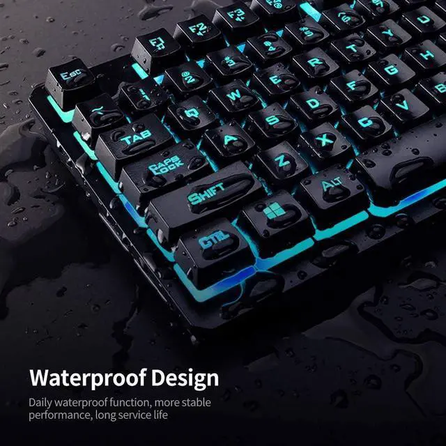 Alt view image 7 of 7 - Gaming Keyboard Set Set Wired Monochrome Backlight Keyboard Breathing Light Gaming Set Combo