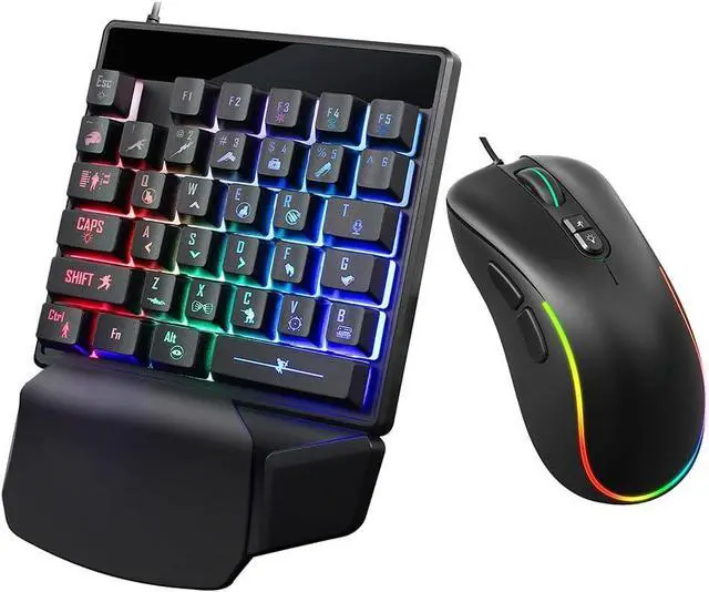 Main image of J300+V400 Keyboard and Combo Lighting Programmable Gaming +One-Handed Game Keyboard