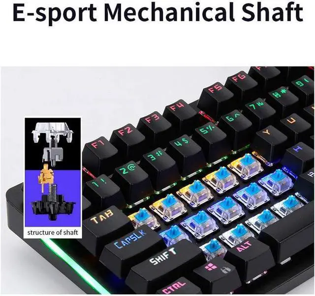 Alt view image 5 of 7 - Mechanical Keyboard and Combo N-Key Rollover Red Switch Wired Gaming Backlit Keyboard 2400DPI 04Keys